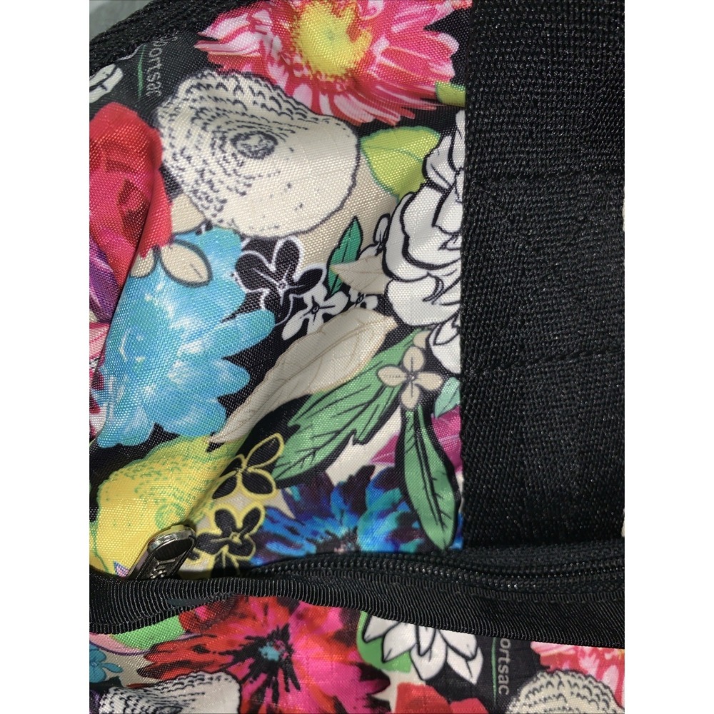 LeSportsac Vibrant Blooms Harper Bag Floral Nylon Tote Weekender Carry-On 16x13 - Picture 4 of 7